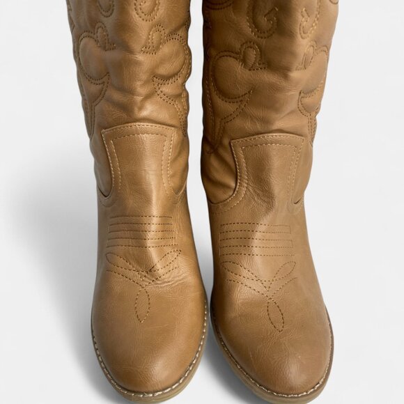 Charles Albert Women's Tan Brown Faux Leather Western Cowboy Cowgirl Size 8 - Picture 4 of 12